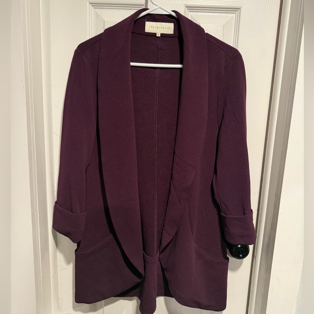 French Mauve Knit Blazer - Women's XL